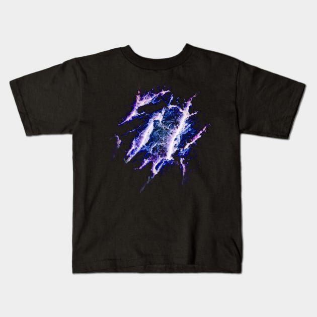 blue lightning Kids T-Shirt by RFMDesigns